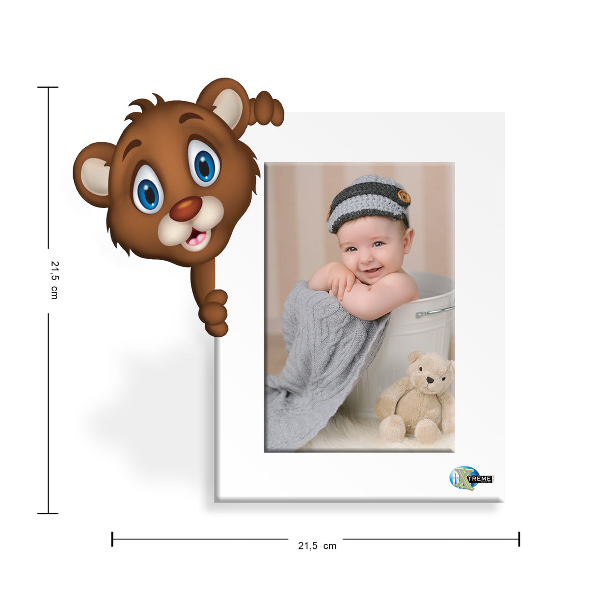 Portarretrato Kids Blanco 21.5x21.5cm sin Marco y con Vidrio Protector - PORTARRETRATOS | Bylmo