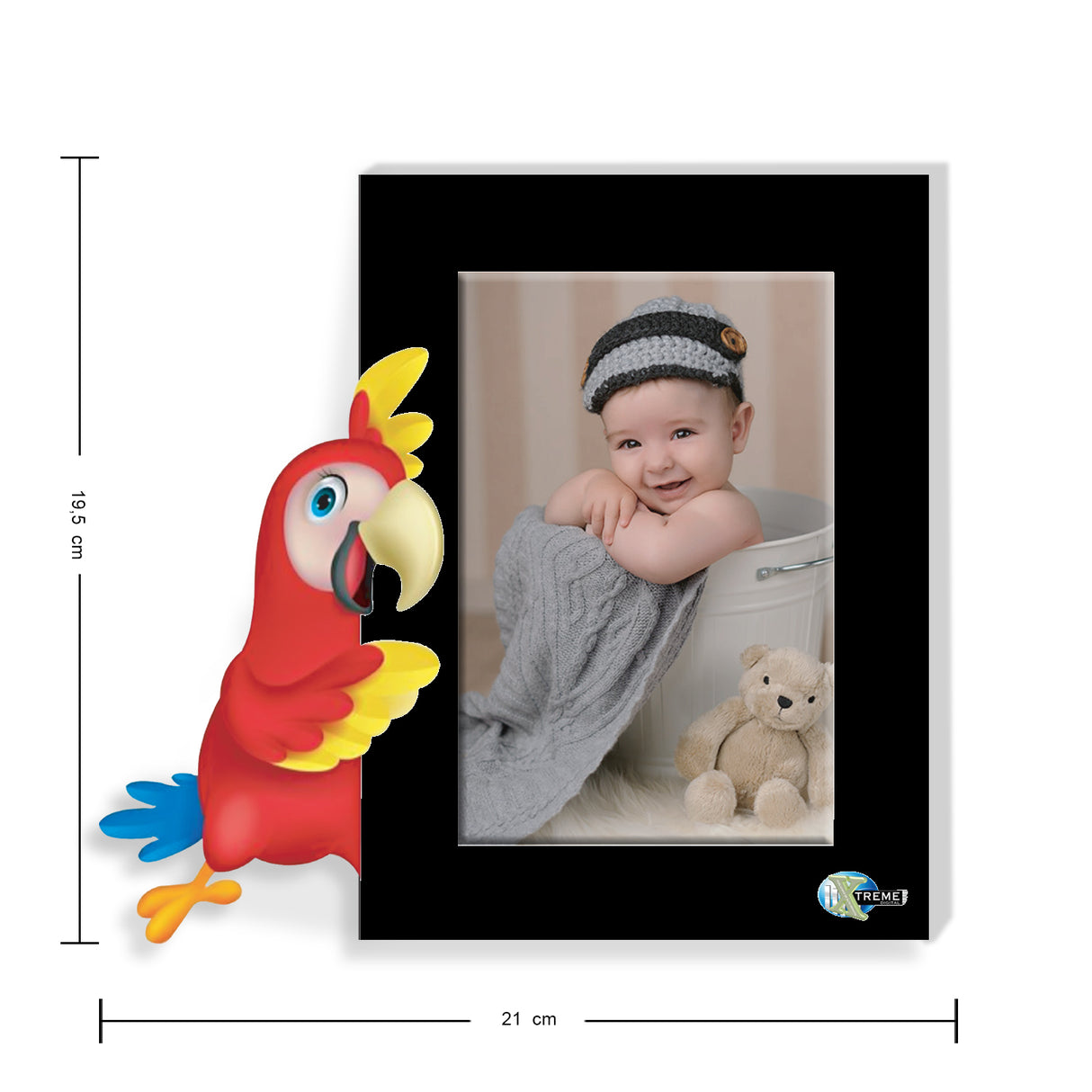 Portarretrato Kids Negro 21x19.5cm sin Marco y con Vidrio Protector - PORTARRETRATOS | Bylmo