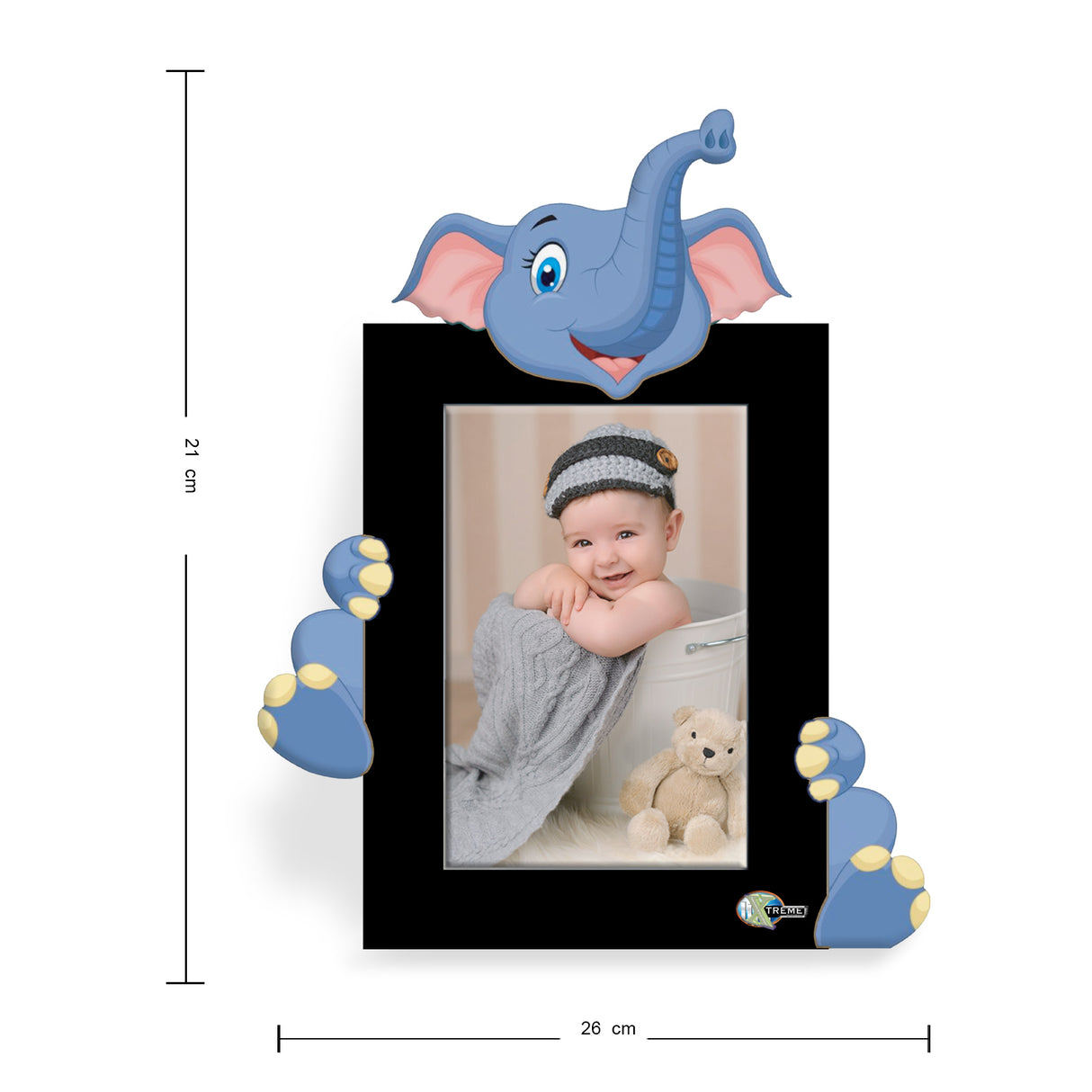 Portarretrato Kids Negro 21x26cm sin Marco y con Vidrio Protector - PORTARRETRATOS | Bylmo