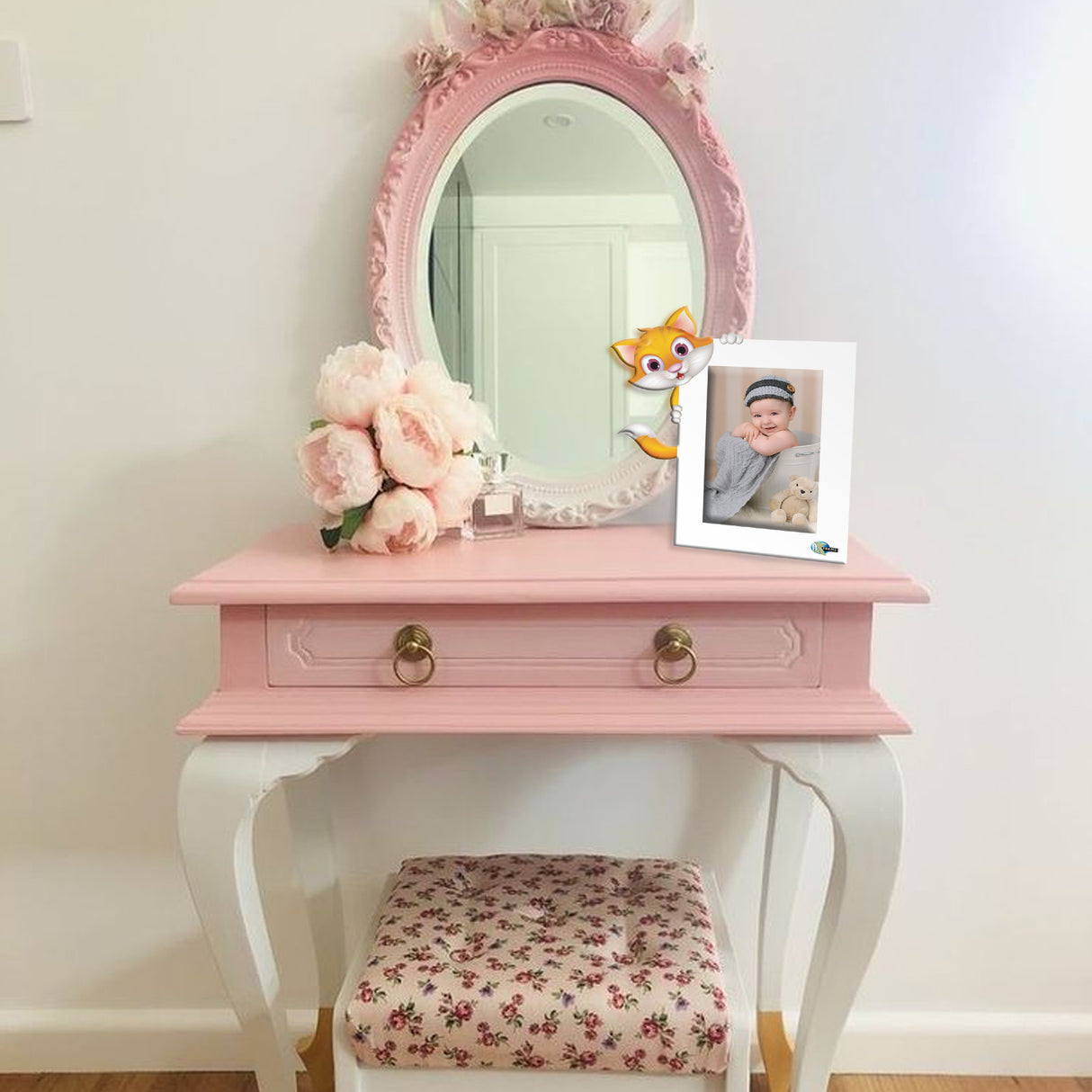 Portarretrato Kids Blanco 22.5x21cm sin Marco y con Vidrio Protector - PORTARRETRATOS | Bylmo