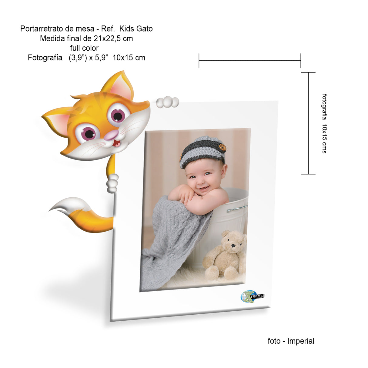 Portarretrato Kids Blanco 22.5x21cm sin Marco y con Vidrio Protector - PORTARRETRATOS | Bylmo