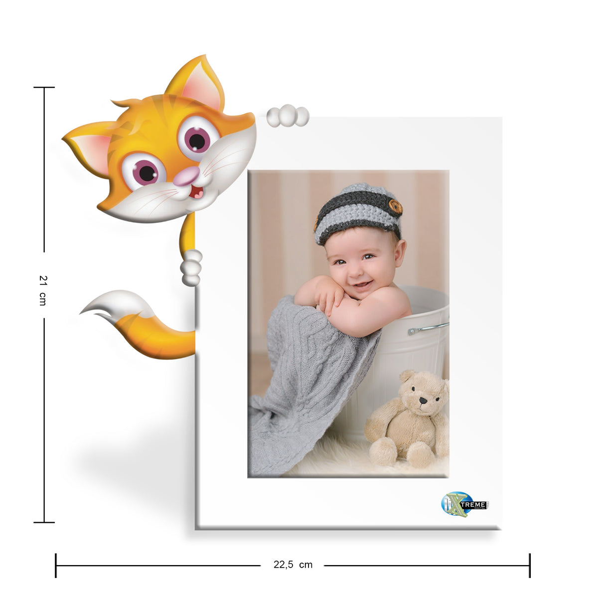 Portarretrato Kids Blanco 22.5x21cm sin Marco y con Vidrio Protector - PORTARRETRATOS | Bylmo