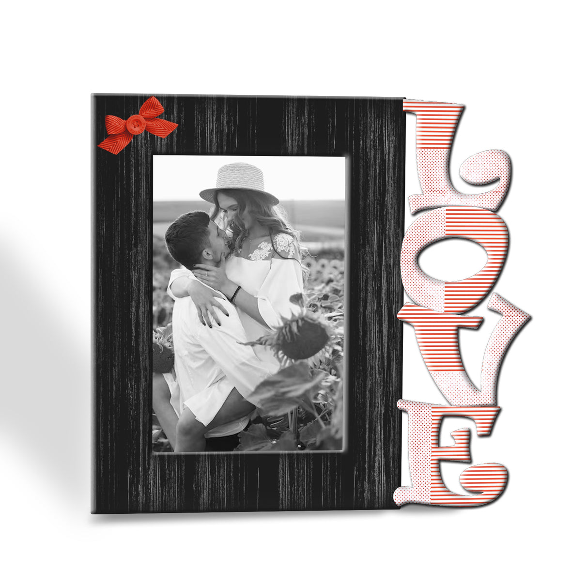 Portarretrato Love Negro y Rojo 21x19.5cm sin Marco y con Vidrio Protector - PORTARRETRATOS | Bylmo