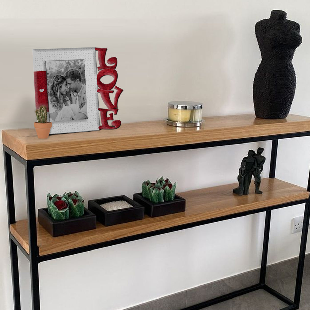 Portarretrato Love Point Blanco y Rojo 21x19.5cm sin Marco y con Vidrio Protector - PORTARRETRATOS | Bylmo