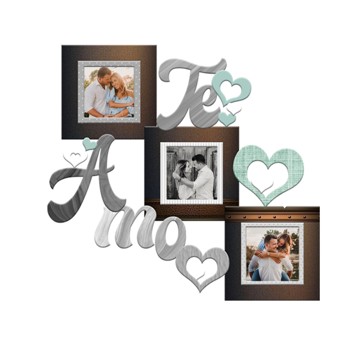 Cuadro Portarretrato Te Amo Cafe 45.5x43cm sin Marco y con Vidrio Protector - PORTARRETRATOS | Bylmo