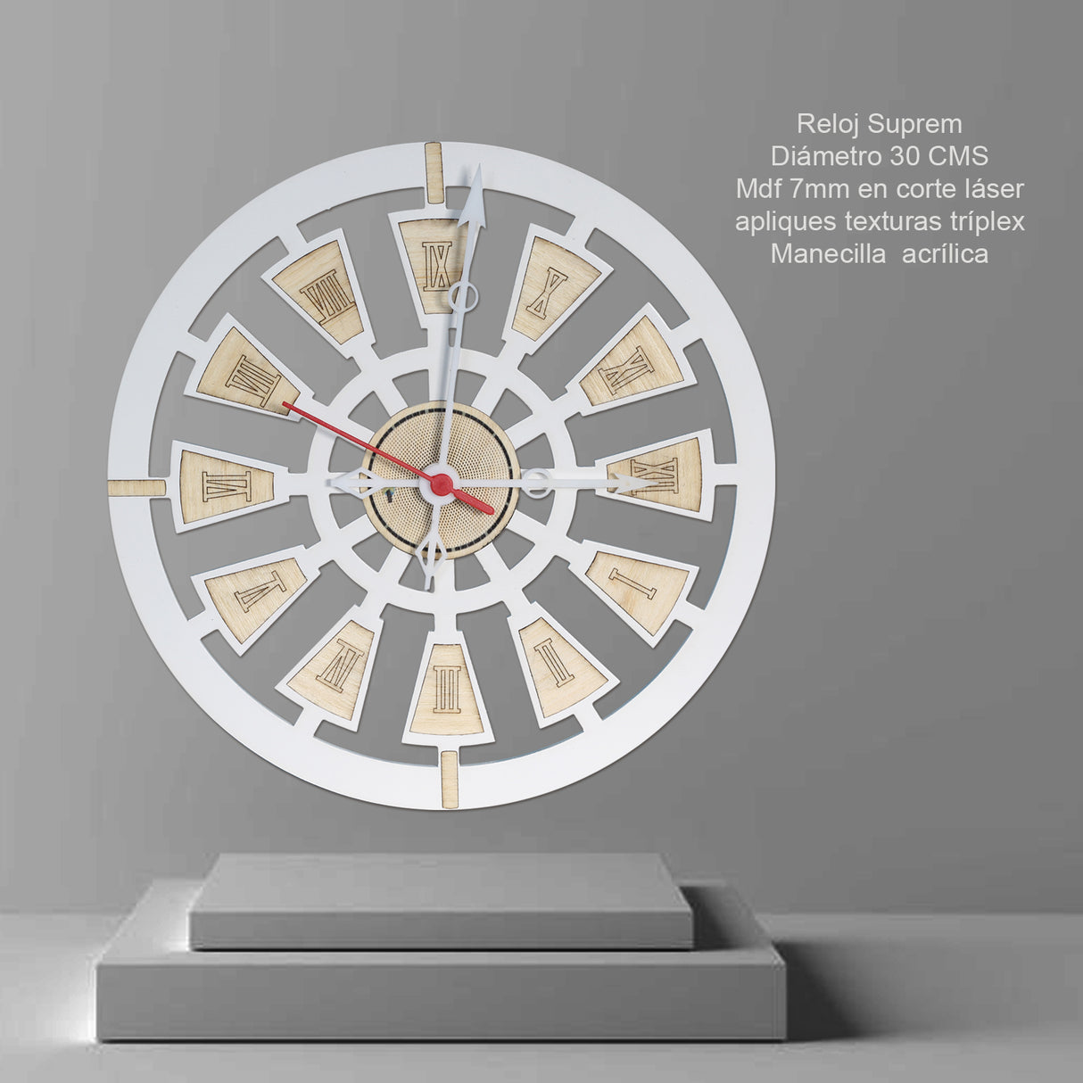 Reloj de Pared Nautic Blanco 31x31cm Circular Analogo de Baterias - RELOJES | Bylmo