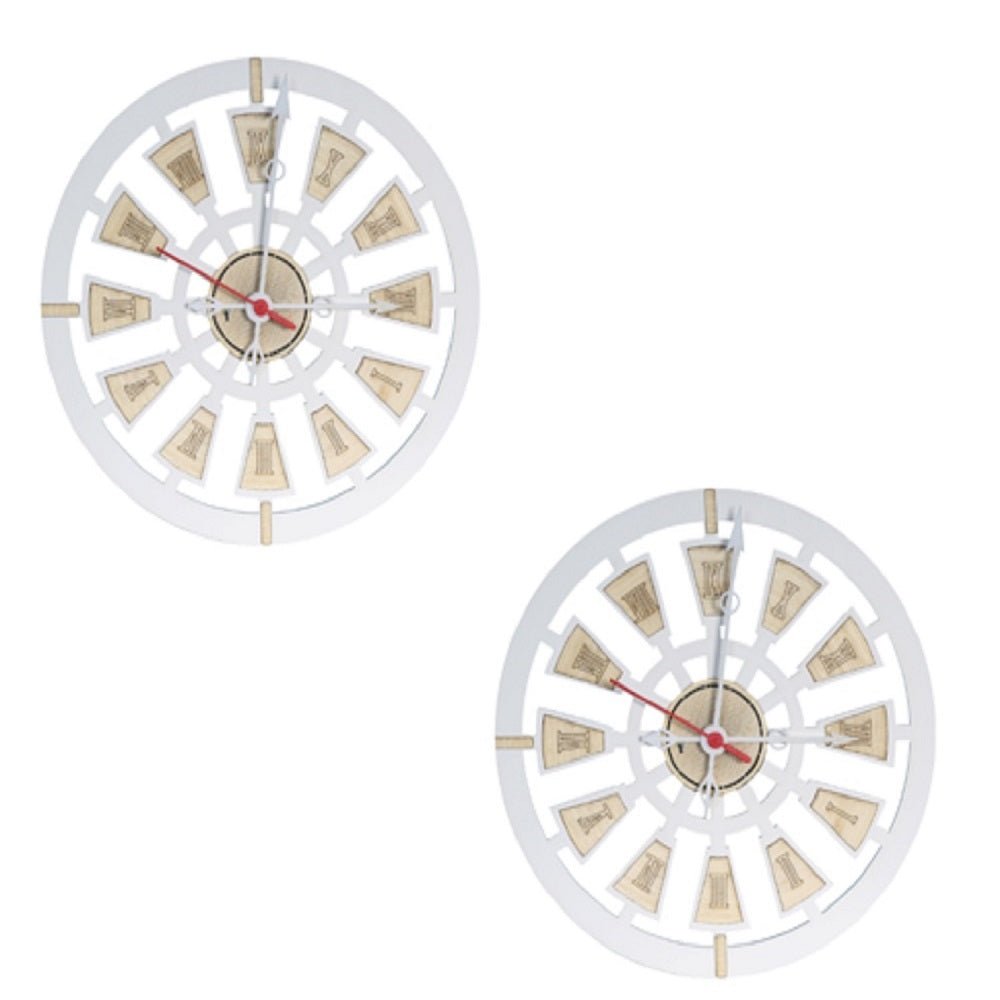 Set X 2 Relojes de Pared Nautic Blanco 31x31cm Circular Analogo de Baterias - RELOJES | Bylmo