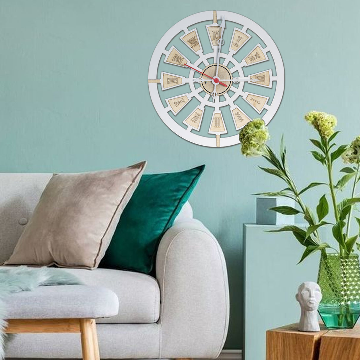 Set X 2 Relojes de Pared Nautic Blanco 31x31cm Circular Analogo de Baterias - RELOJES | Bylmo