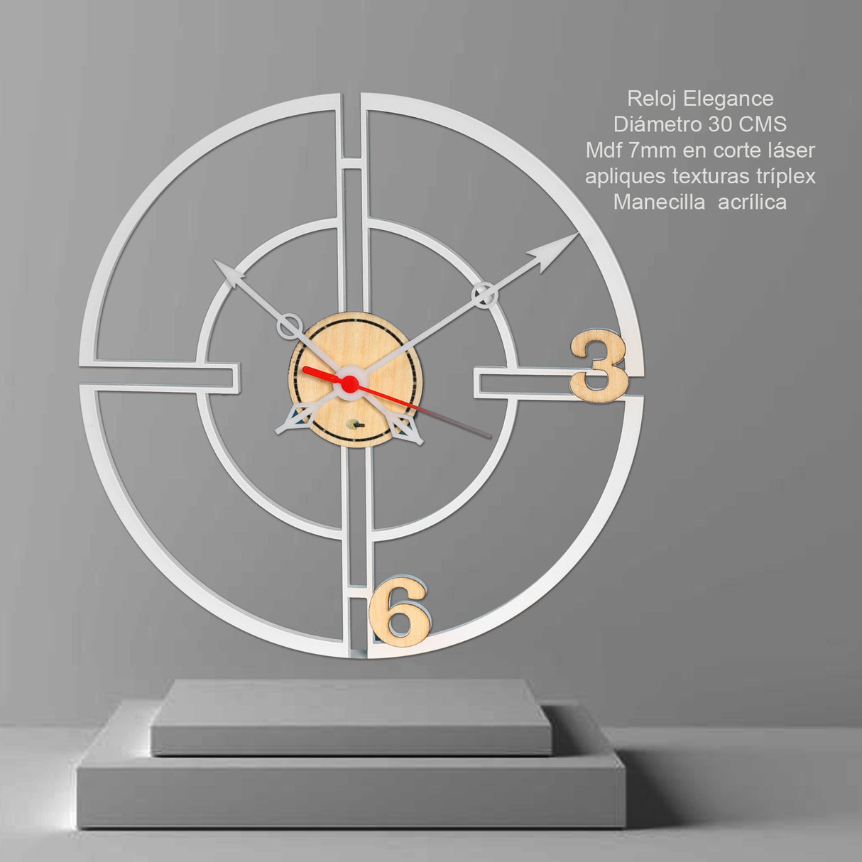 Reloj de Pared Frugal Blanco 31x31cm Circular Analogo de Baterias - RELOJES | Bylmo