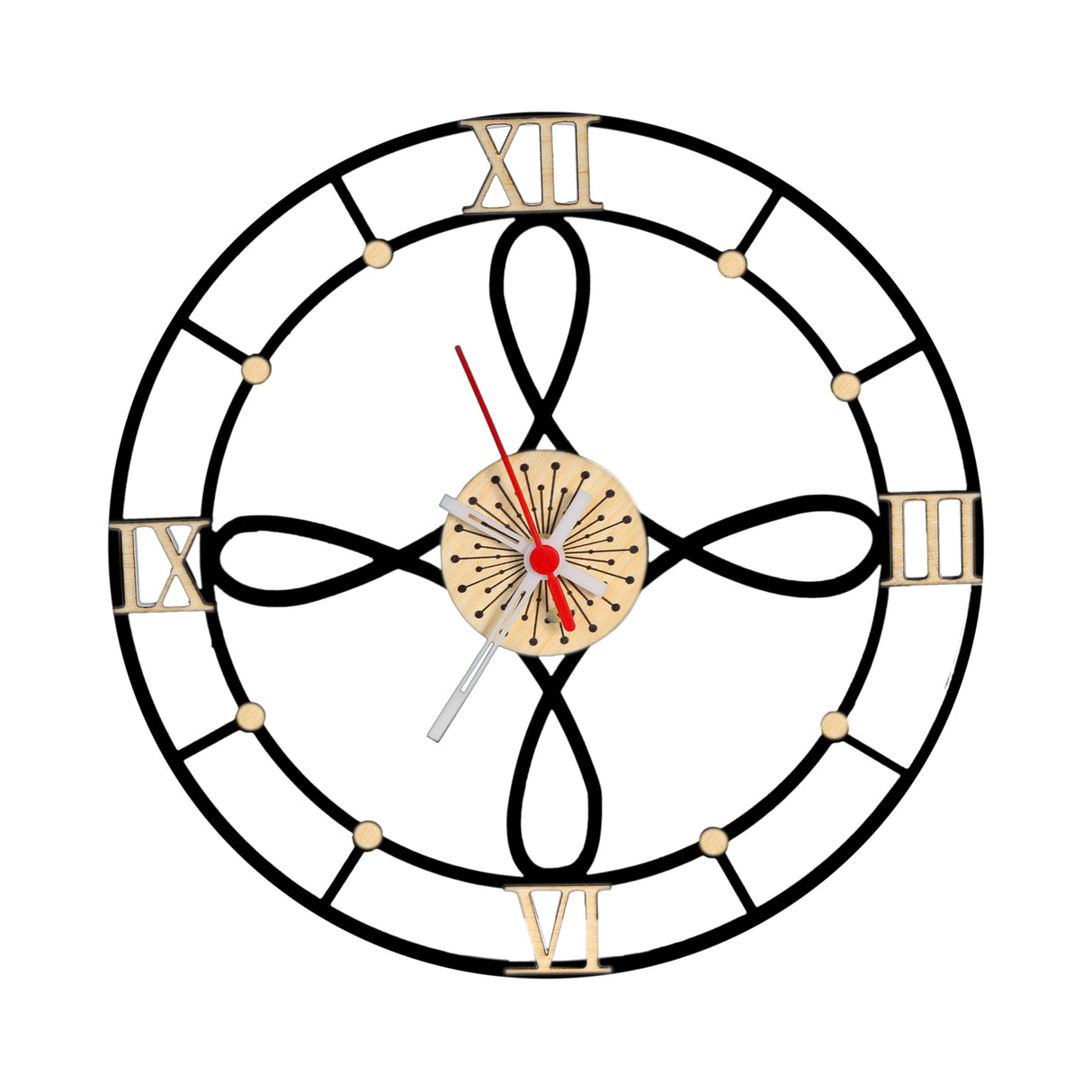 Reloj de Pared Gothic Negro 30x30cm Circular Analogo de Baterias - RELOJES | Bylmo