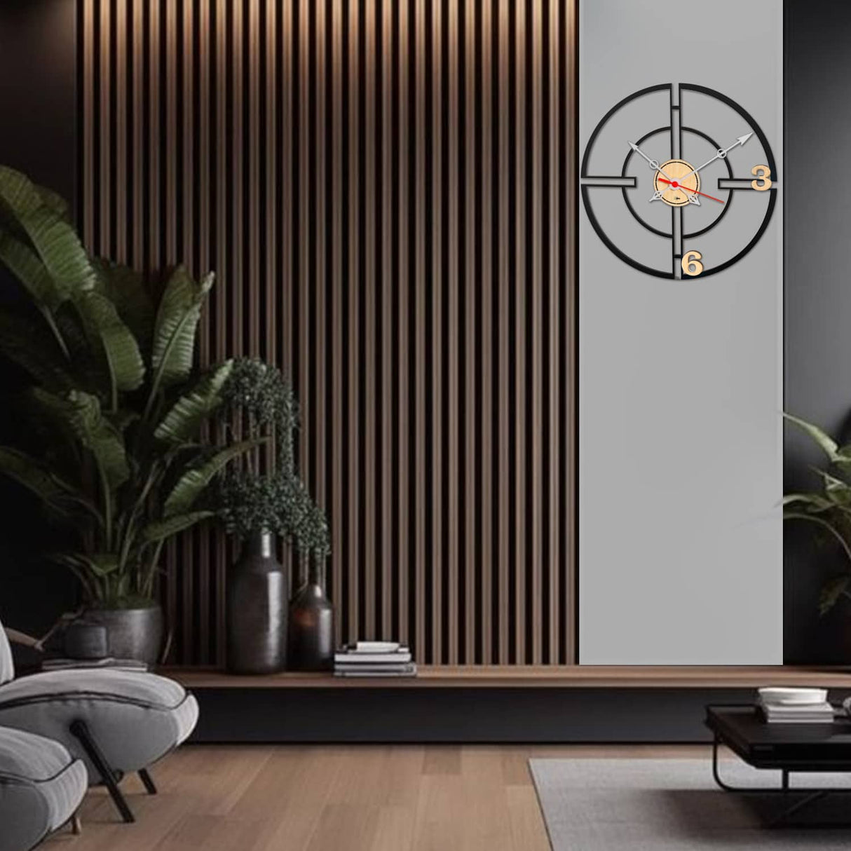 Reloj de Pared Frugal Negro 30x30cm Circular Analogo de Baterias - RELOJES | Bylmo