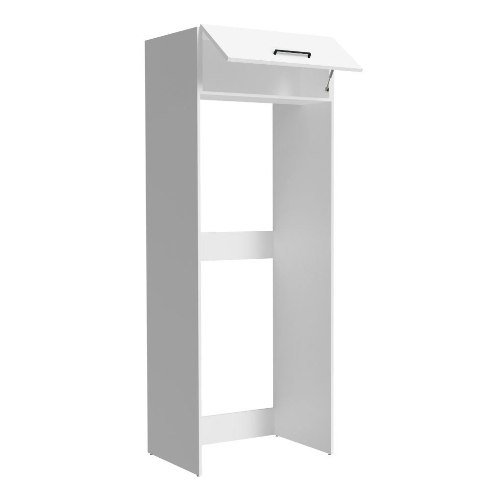 Mueble Auxiliar para Nevera Agata Blanco 83x225cm con Dos Compartimientos - BARRAS Y MUEBLES AUXILIARES | Bylmo