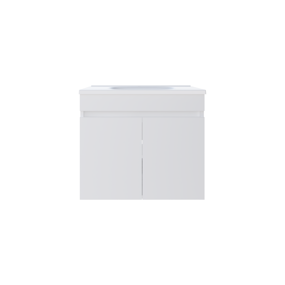 Mueble para Lavamanos Individual Chaux Blanco 59x50cm Flotante con Lavamanos de Sobreponer con Dos Puertas - MUEBLES PARA LAVAMANOS | Bylmo