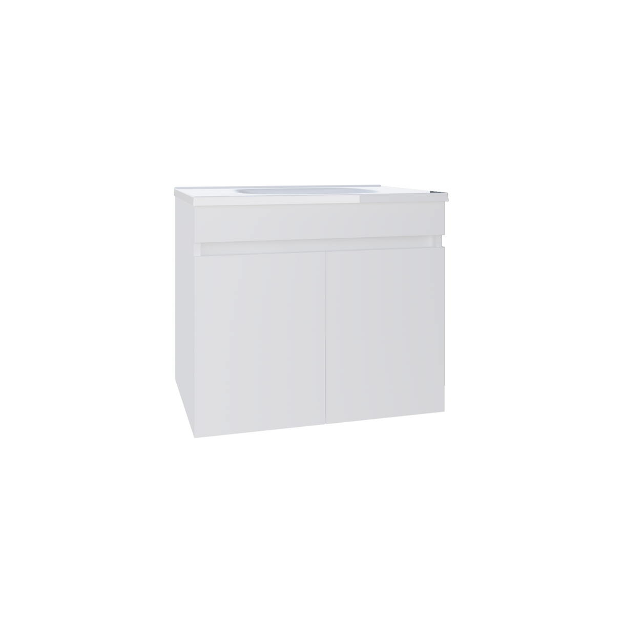 Mueble para Lavamanos Individual Chaux Blanco 59x50cm Flotante con Lavamanos de Sobreponer con Dos Puertas - MUEBLES PARA LAVAMANOS | Bylmo