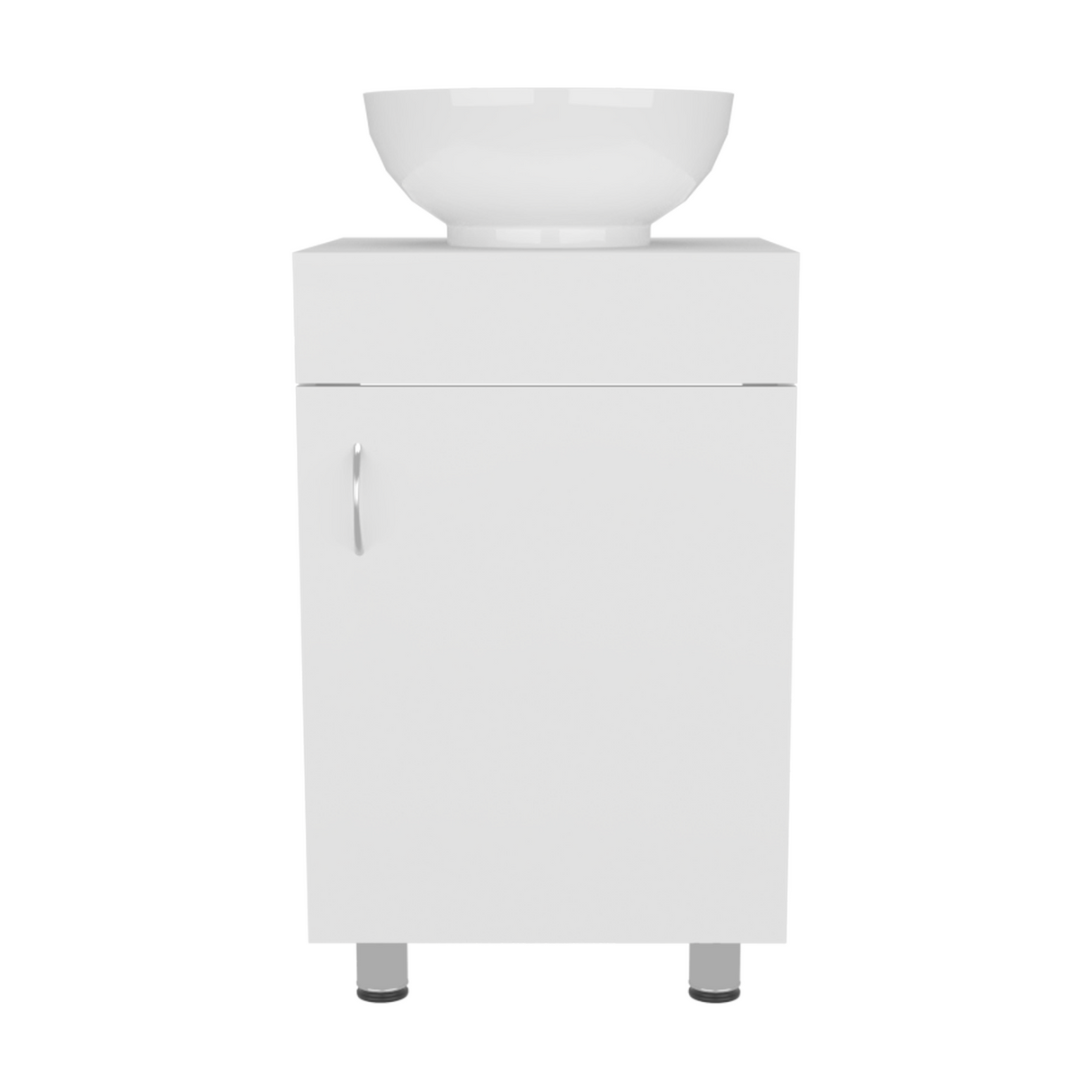 Mueble para Lavamanos Individual Tacna Blanco 45x72.3cm con Lavamanos de Vessel con Una Puerta - MUEBLES PARA LAVAMANOS | Bylmo
