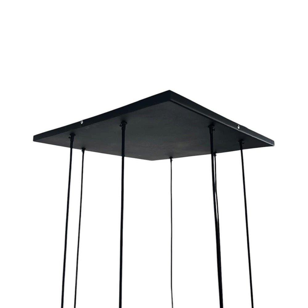 Lámpara de Techo Colgante y Ajustable Tarento Negro y Dorado 60x300cm de 8 Luces - LAMPARAS DE TECHO | Bylmo