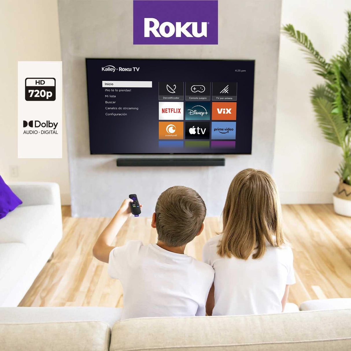Televisor Kalley Smart LED HD 32 Pulgadas Roku Negro 80x52cm con Wifi Integrado - TELEVISORES | Bylmo