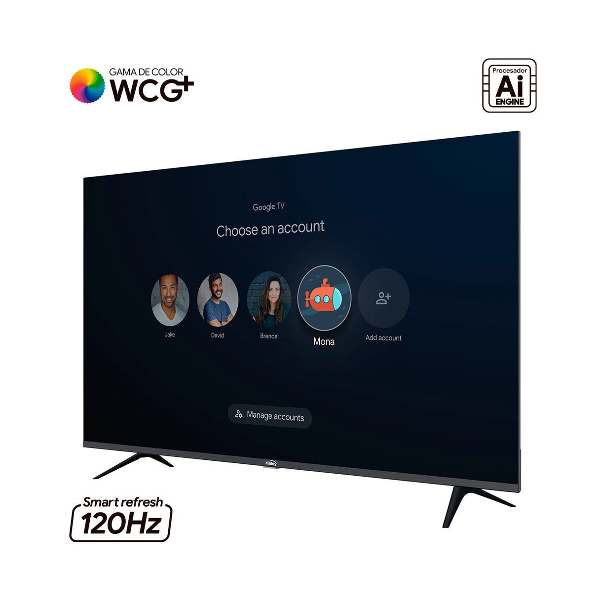 Televisor Kalley Smart LED 4K 65 Pulgadas Google Negro 160x96cm con Wifi Integrado y con Bluetooth - TELEVISORES | Bylmo