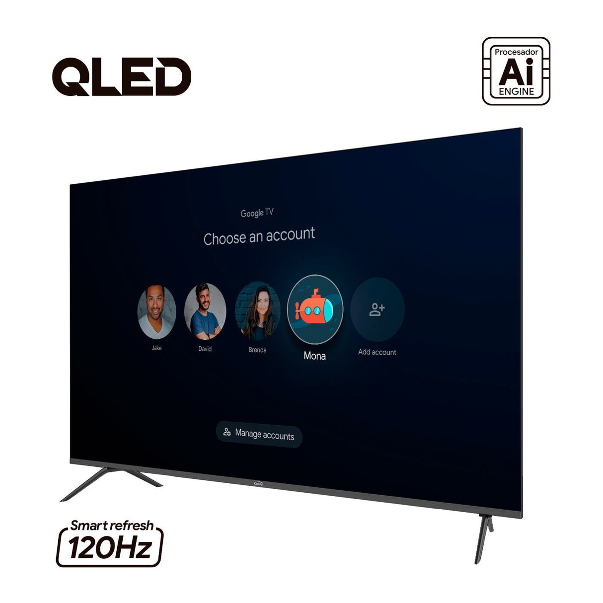 Televisor Kalley Smart QLED 4K 75 Pulgadas Google Negro 184x110.3cm con Wifi Integrado y con Bluetooth - TELEVISORES | Bylmo