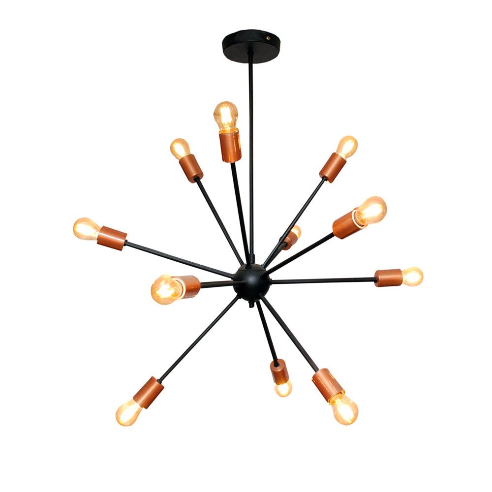 Lámpara de Techo Led Átomo Dorado y Negro 13x60cm Ajustable de Doce Luces - LAMPARAS DE TECHO | Bylmo