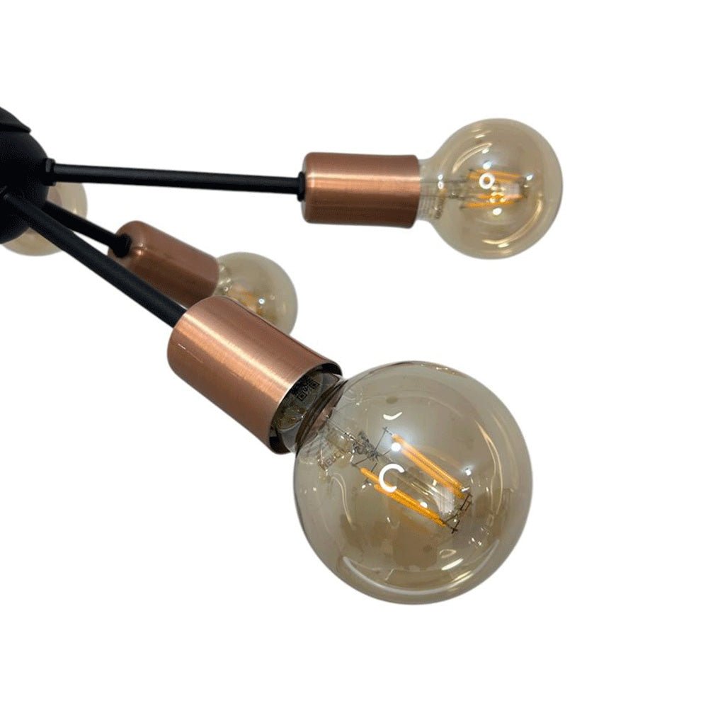 Lámpara de Techo Led Átomo Dorado y Negro 20x34cm Ajustable de Ocho Luces - LAMPARAS DE TECHO | Bylmo