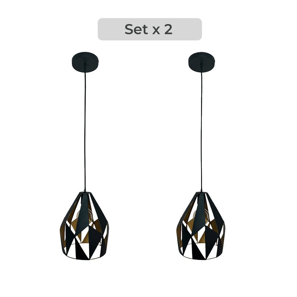 Set x 2 Lámparas de Techo Led Negro y Dorado 20x28cm Ajustable de Una Luz - LAMPARAS DE TECHO | Bylmo