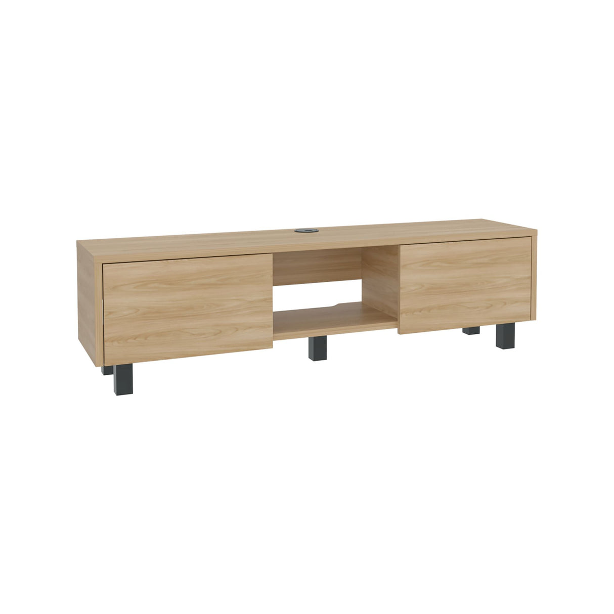 Repisa para TV Flotante Glen Fresno Europeo 125.1x26.8cm para TV Hasta 50 Pulgadas sin Cajones y con Ranuras para Cables - MUEBLES DE TV | Bylmo