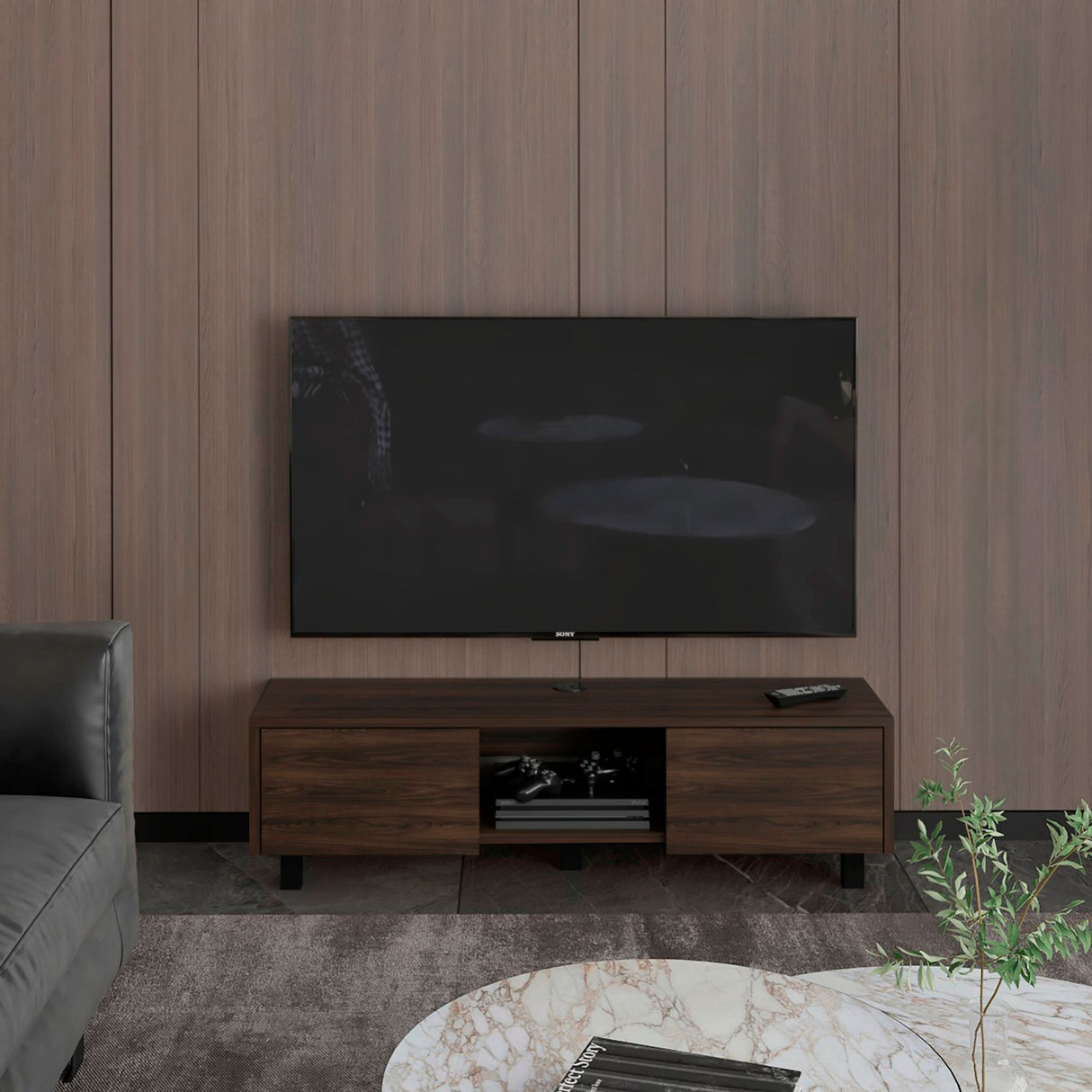 Repisa para TV Flotante Glen Nogal 125.1x26.8cm