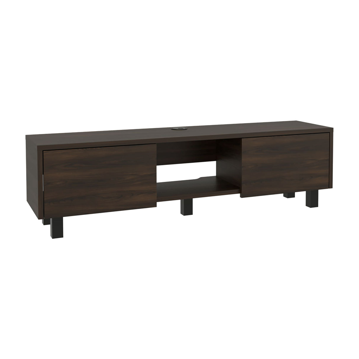 Repisa para TV Flotante Glen Nogal 125.1x26.8cm para TV Hasta 50 Pulgadas sin Cajones y con Ranuras para Cables - MUEBLES DE TV | Bylmo