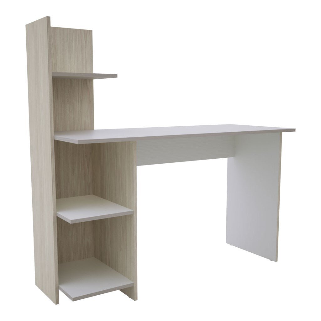 Escritorio Wex Niebla y Blanco 120x73cm sin Cajones y con Organizador de Libros - ESCRITORIOS | Bylmo