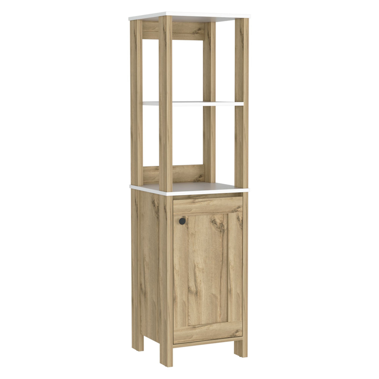 Mueble para Baño Bi - color Blanco y Duna 40x150.7cm con Dos Entrepaños y con Patas - OTROS MUEBLES PARA BANHO | Bylmo