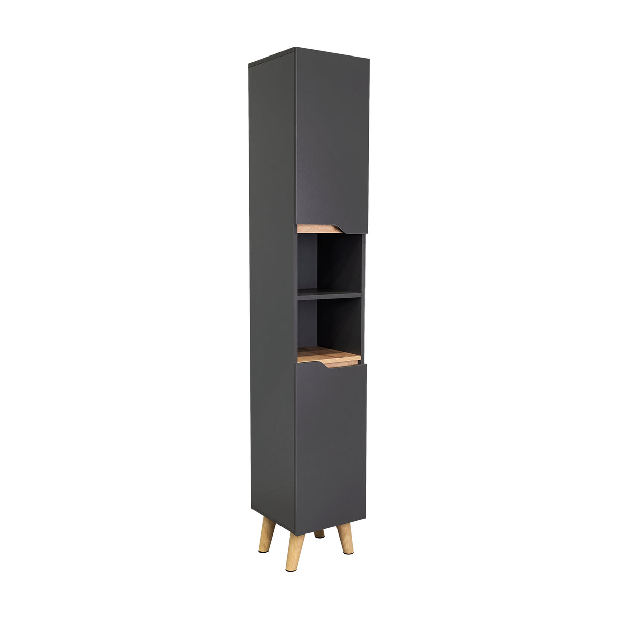 Mueble para Baño Laurent Plomo y Duna 30.1x180cm con Cinco Entrepaños y con Patas - OTROS MUEBLES PARA BANHO | Bylmo