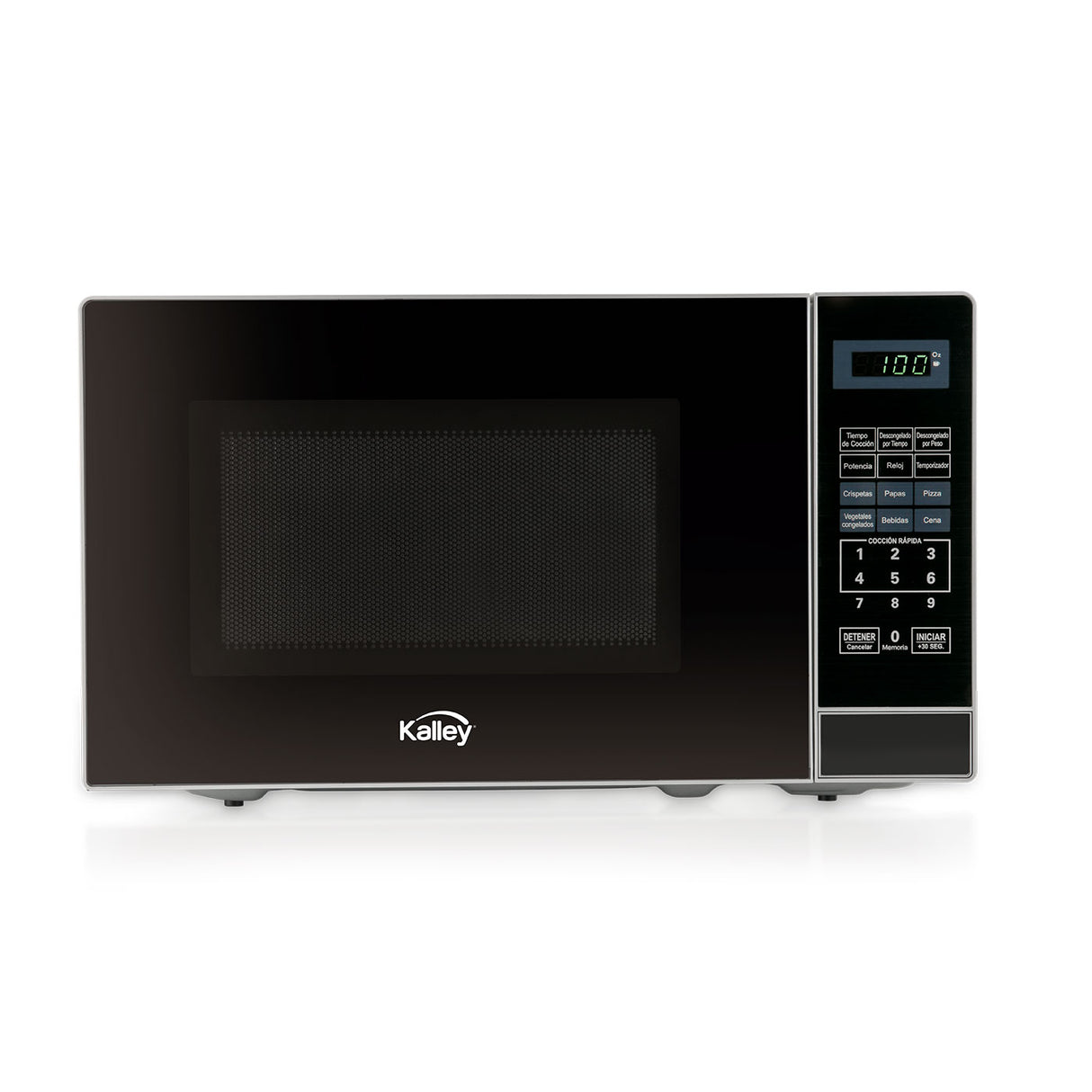 Horno Microondas Kalley Negro 44x32.4cm de 20 Litros con Seis Funciones Preconfiguradoas - HORNOS MICROONDAS | Bylmo