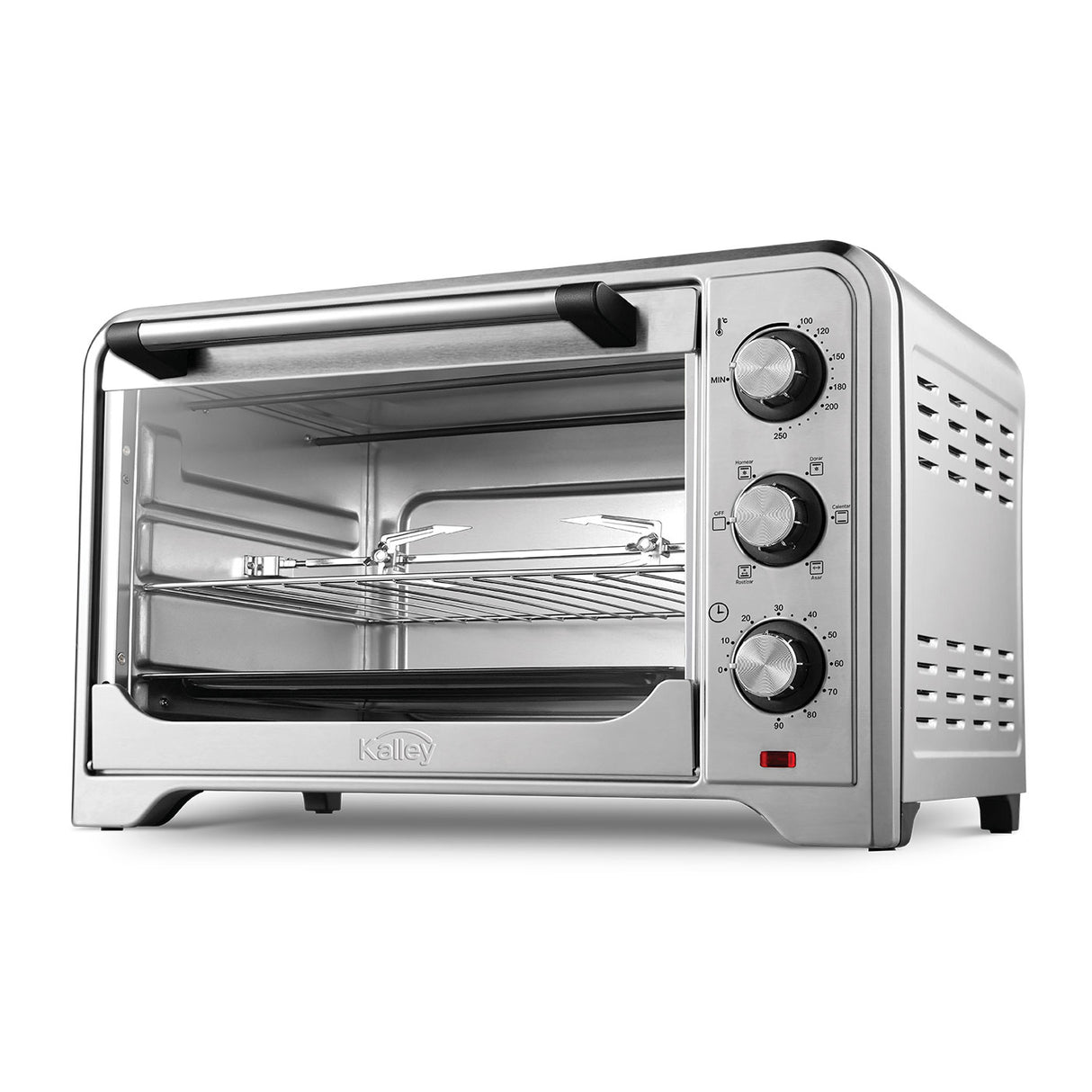 Horno Tostador Kalley Plateado 49.6x31.1cm con Cinco Funciones Preconfiguradas y con Temporizador - HORNOS TOSTADORES | Bylmo