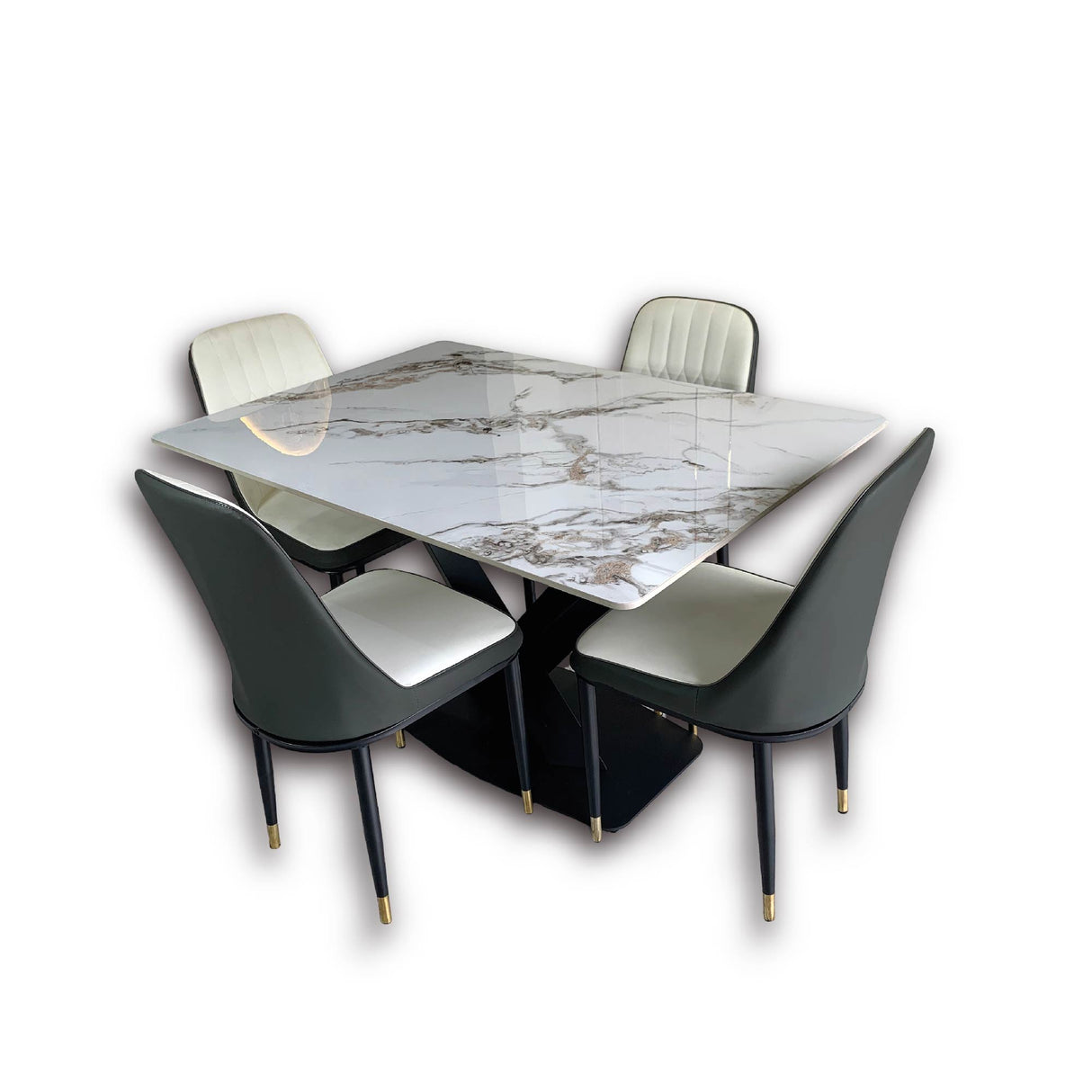 Combo Comedor y Sillas Montessori Gris 120x75cm Rectangular de Cuatro Puestos con Cuatro Sillas - COMEDORES | Bylmo