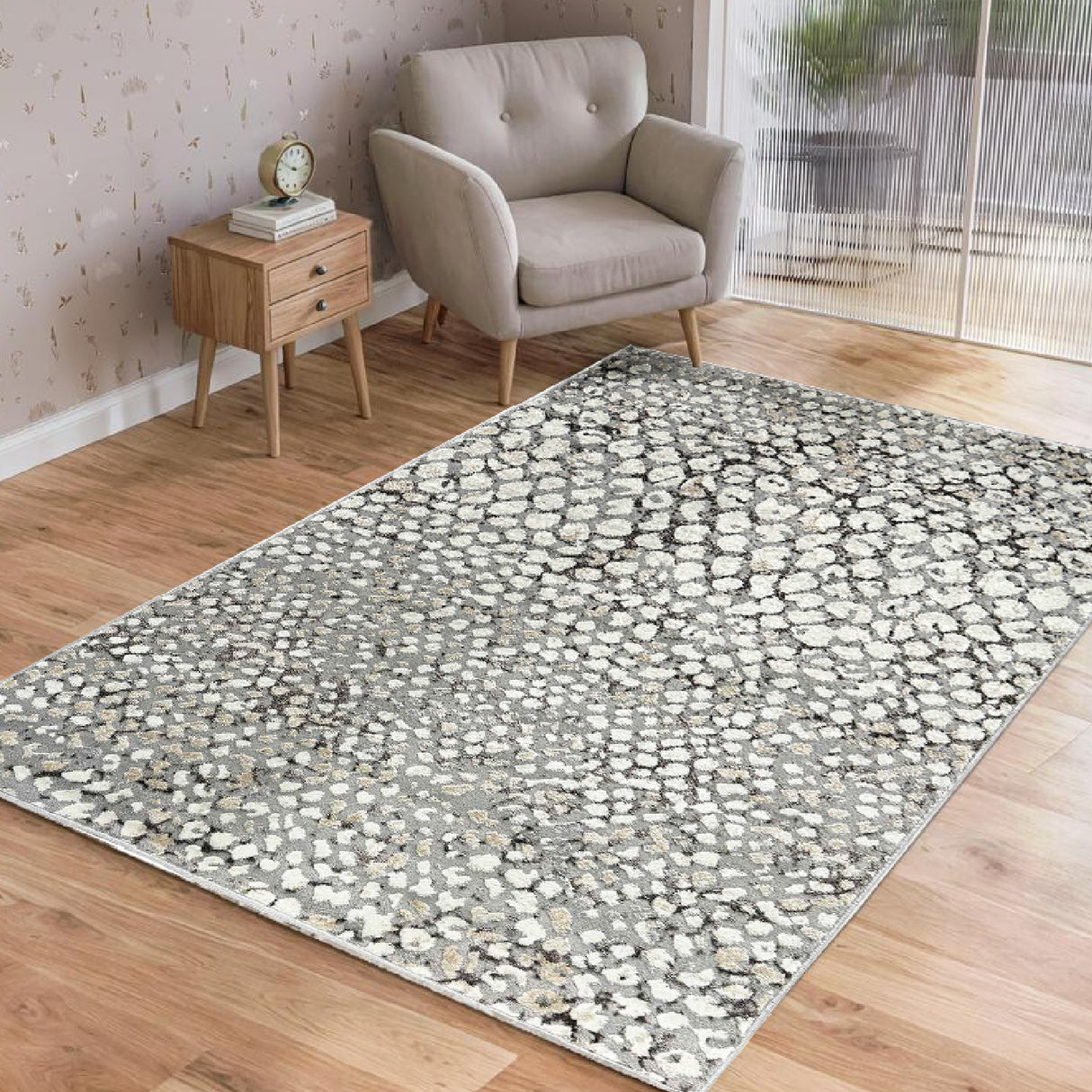 Tapete de Sala Turco Piedras Gris 160x230cm Clásico Rectangular Suave - TAPETES Y ALFOMBRAS | Bylmo