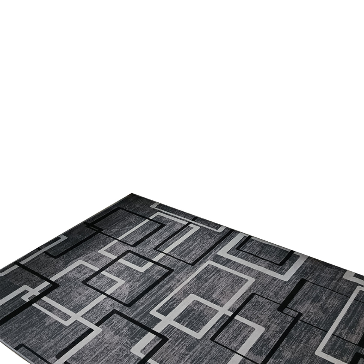 Tapete de Sala Figuras Geometricas Gris y Blanco 200x150cm Clásico Rectangular Suave - TAPETES Y ALFOMBRAS | Bylmo