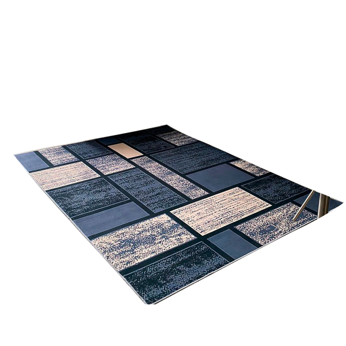 Tapete de Sala Figuras Gris y Azul 200x150cm Clásico Rectangular Suave - TAPETES Y ALFOMBRAS | Bylmo