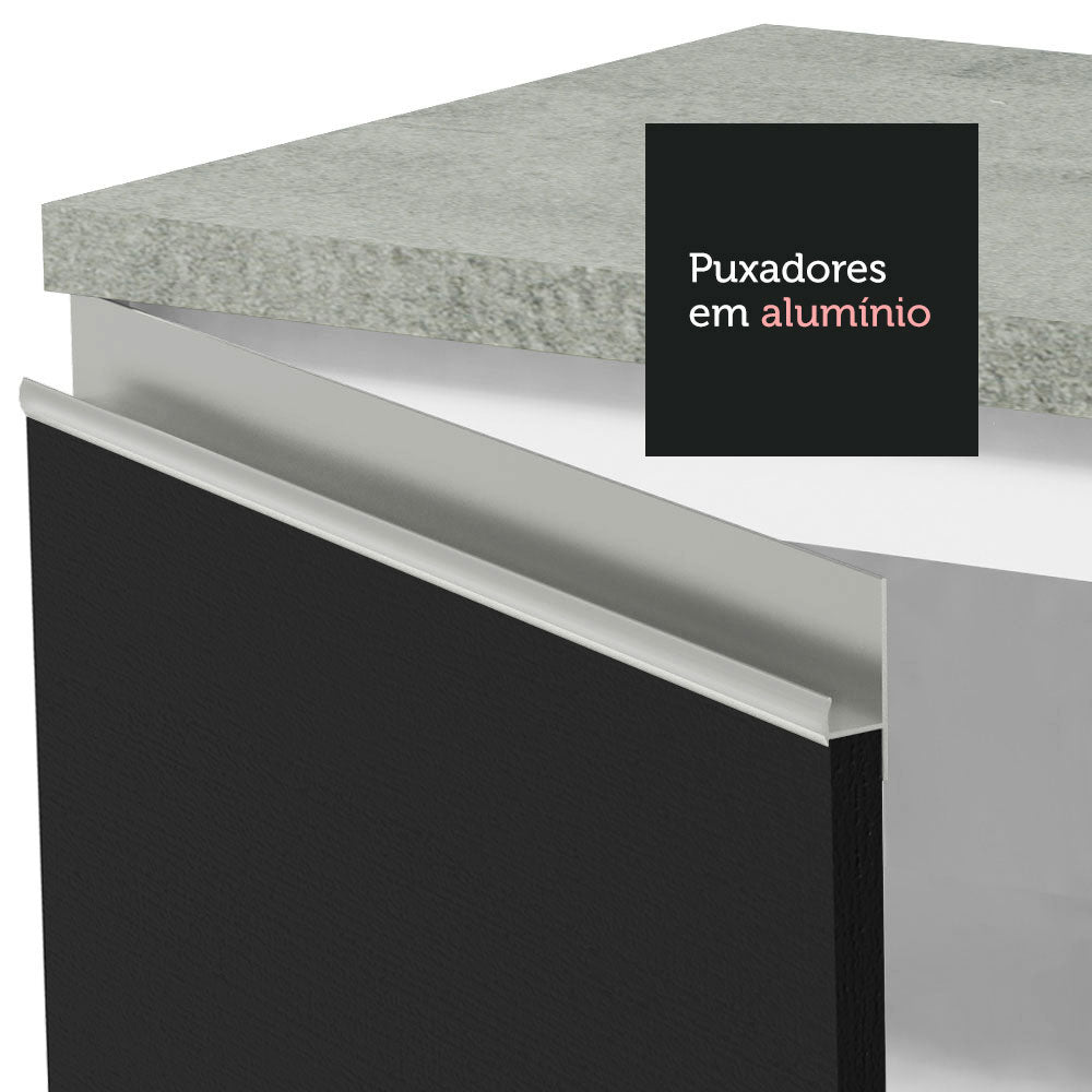 Mueble Inferior de Cocina Glamy Blanco y Negro 94x84cm sin Mesón y sin Pozuelo - MUEBLES INFERIORES DE COCINA | Bylmo