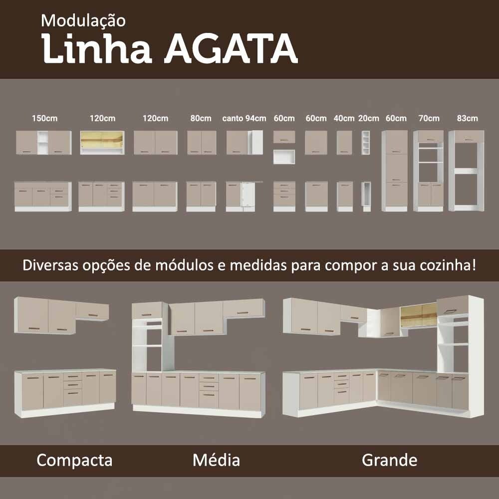 Mueble Superior de Cocina Agata Blanco y Crema 120x66cm con Cuatro Entrepaños y con Dos Puertas - MUEBLES SUPERIORES DE COCINA | Bylmo