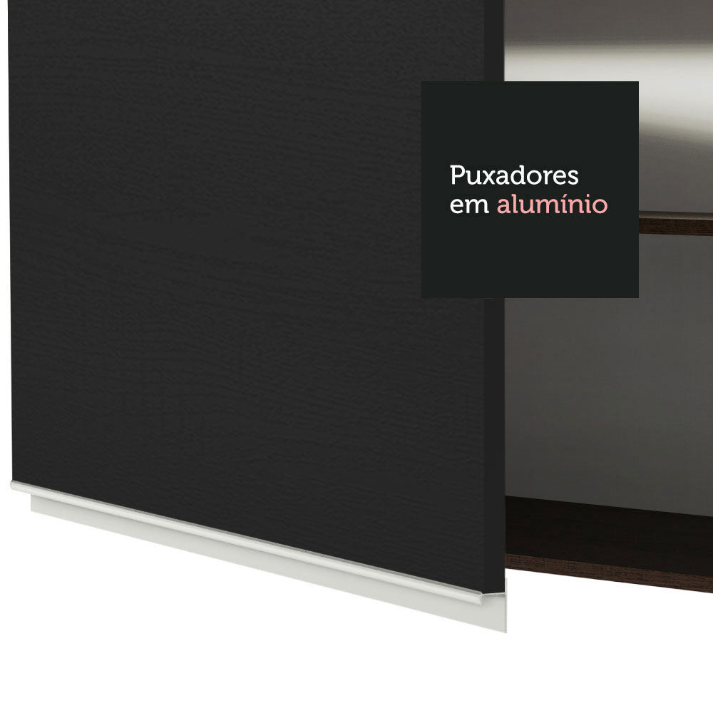 Mueble Superior de Cocina Glamy Marron y Negro 80x66cm con Dos Entrepaños y con Dos Puertas - MUEBLES SUPERIORES DE COCINA | Bylmo