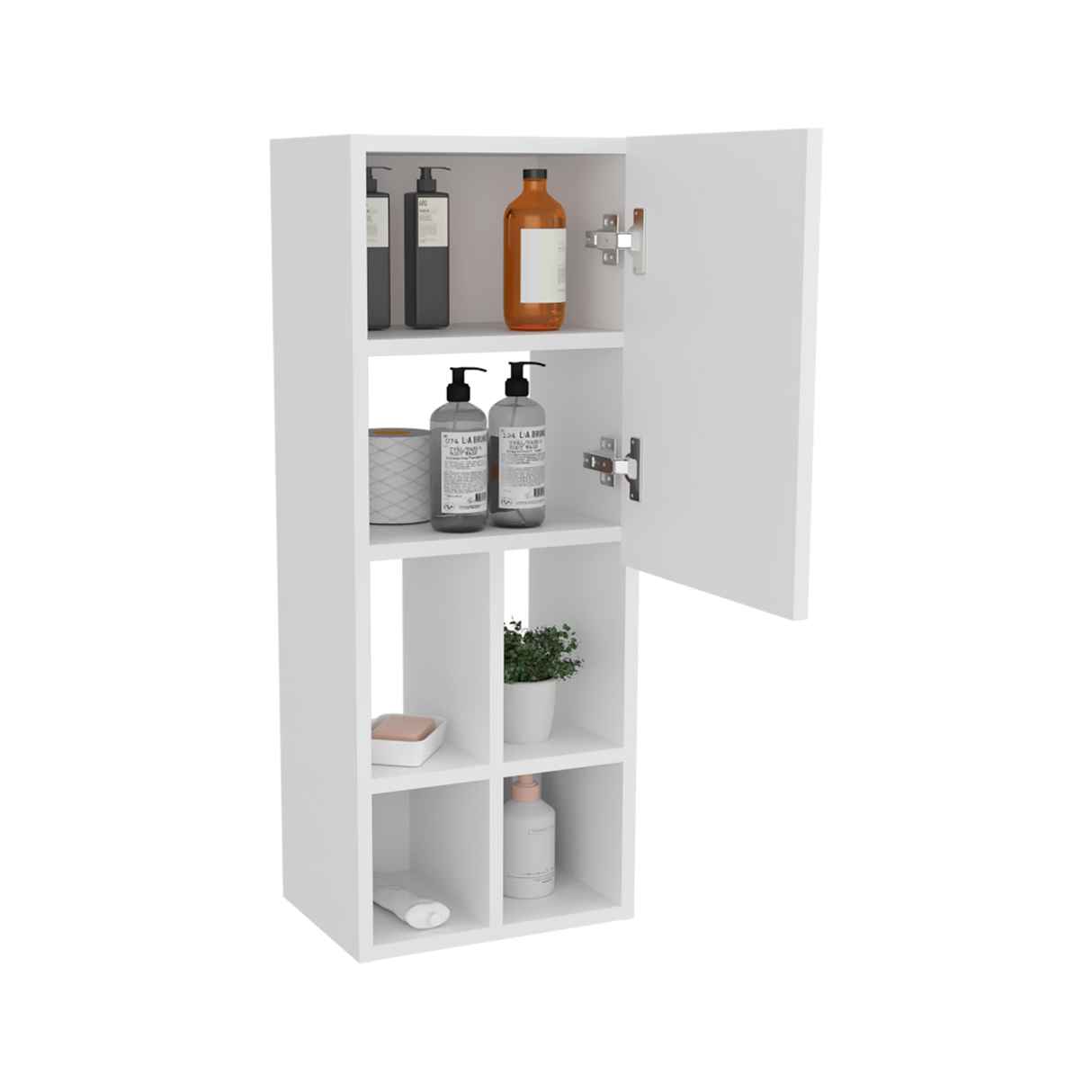 Gabinete de Baño Niwot Blanco 31x80.1cm sin Espejo y con Seis Entrepaños - GABINETES DE BANHO | Bylmo
