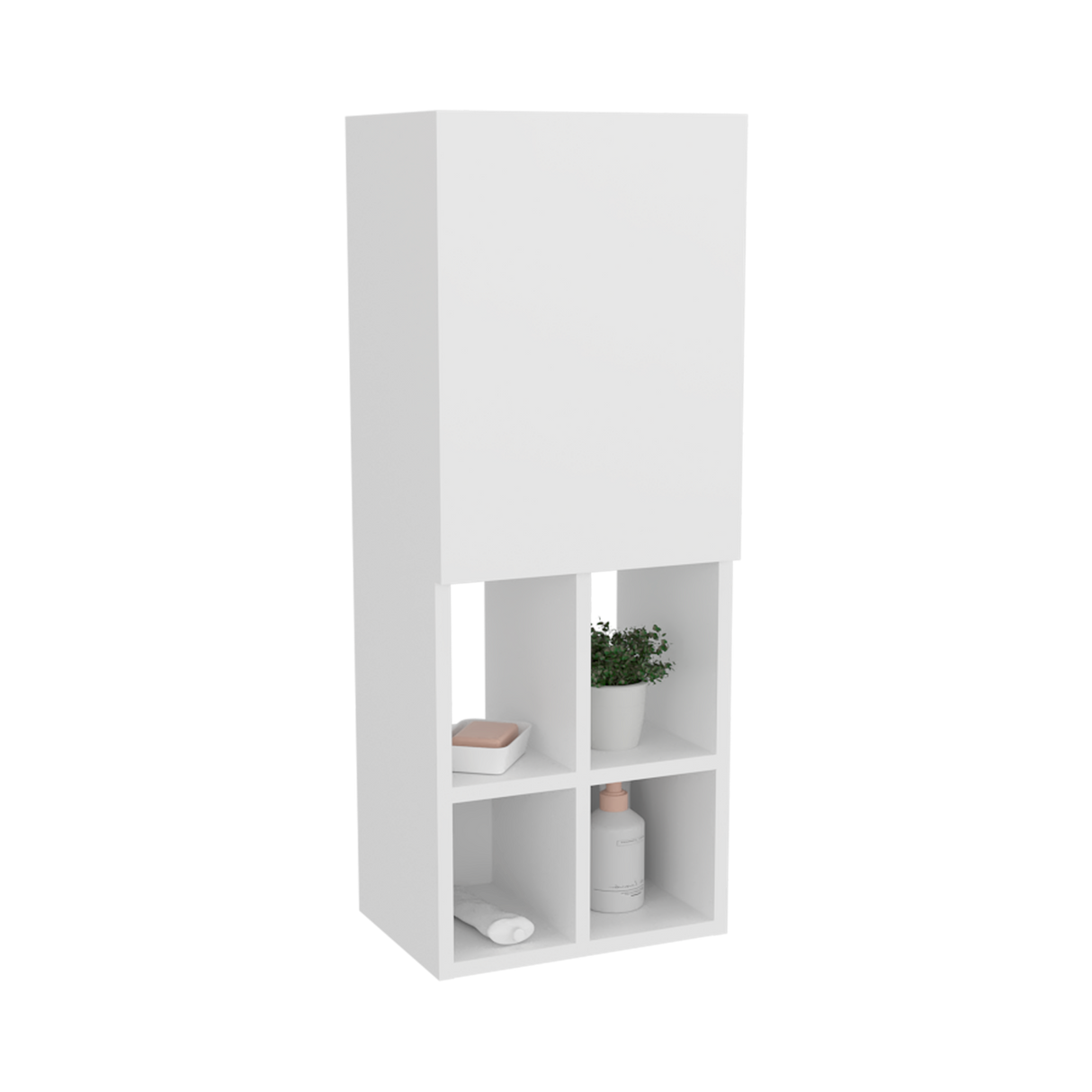 Gabinete de Baño Niwot Blanco 31x80.1cm sin Espejo y con Seis Entrepaños - GABINETES DE BANHO | Bylmo