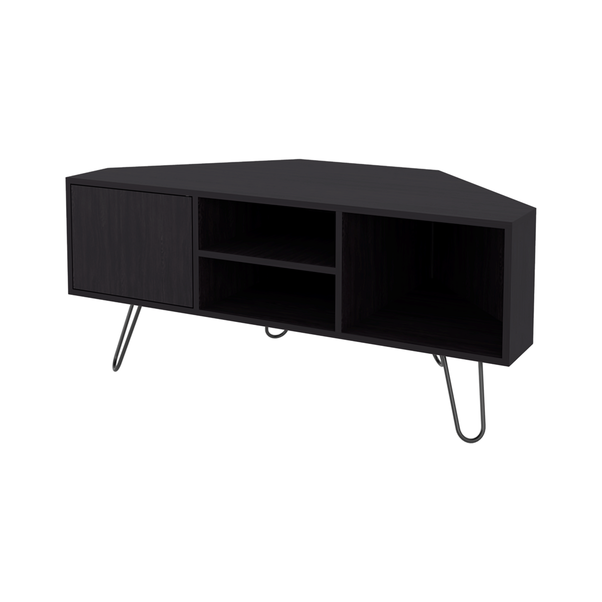 Rack de TV Lancaster Wengue 115x50cm Pata TV Hasta 50 Pulgadas con Cuatro Compartimientos - MUEBLES DE TV | Bylmo