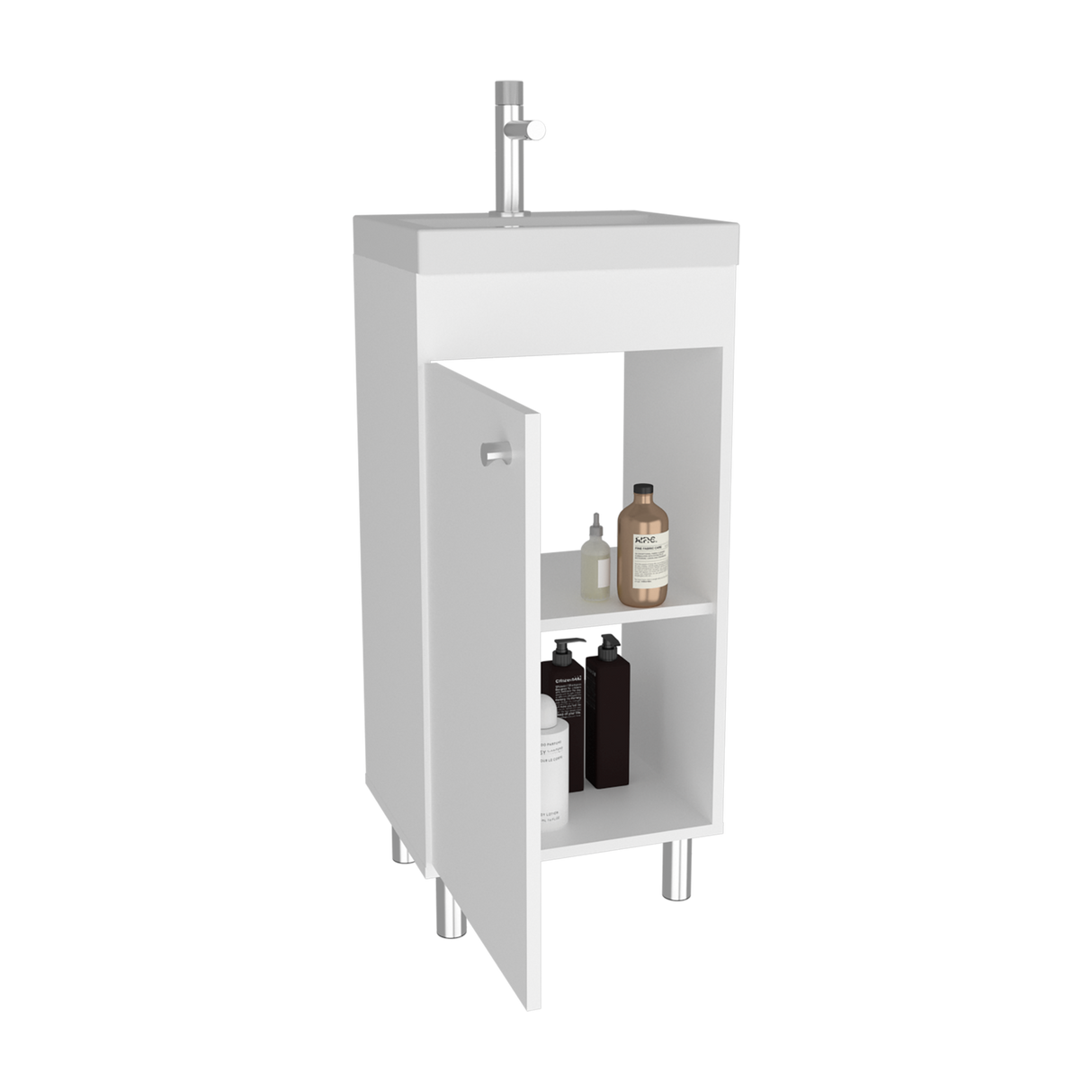 Mueble para Lavamanos Rivera Blanco 40x84cm Individual con Lavamanos Integrado y sin Cajones - MUEBLES PARA LAVAMANOS | Bylmo