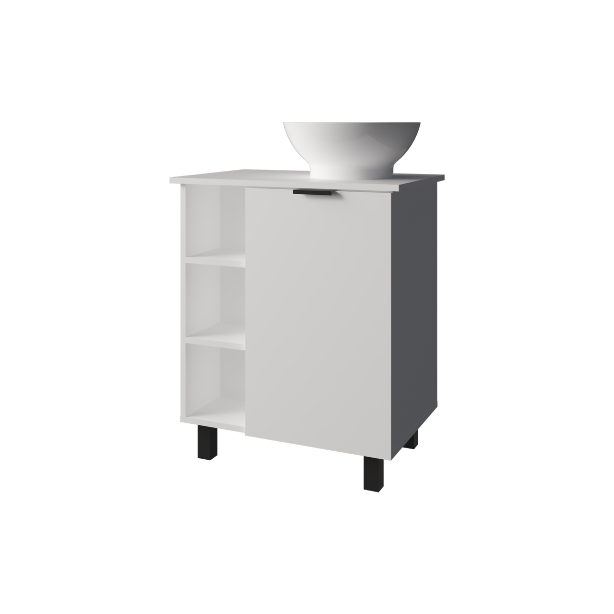 Mueble para Lavamanos Alegra Blanco 62x88.4cm Individual con Lavamanos Vessel y sin Cajones - MUEBLES PARA LAVAMANOS | Bylmo