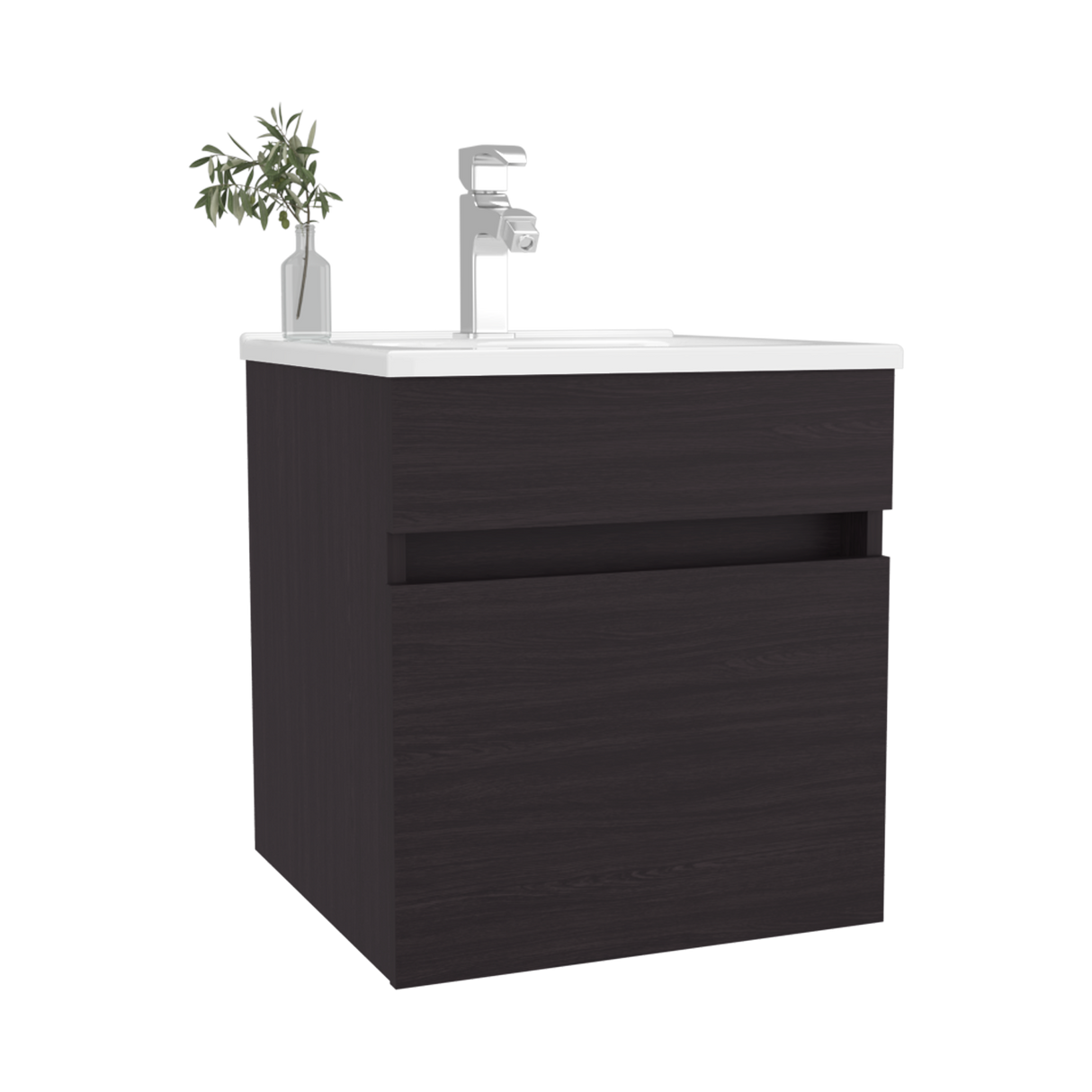 Mueble para Lavamanos Primavera Wengue 44.5x48cm Individual Flotante con Lavamanos Integrado y sin Cajones - MUEBLES PARA LAVAMANOS | Bylmo