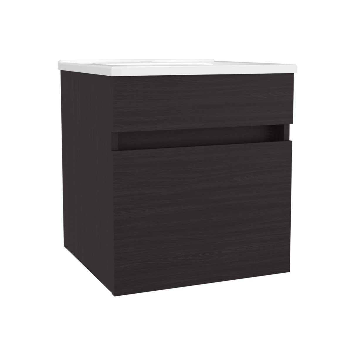 Mueble para Lavamanos Primavera Wengue 44.5x48cm Individual Flotante con Lavamanos Integrado y sin Cajones - MUEBLES PARA LAVAMANOS | Bylmo
