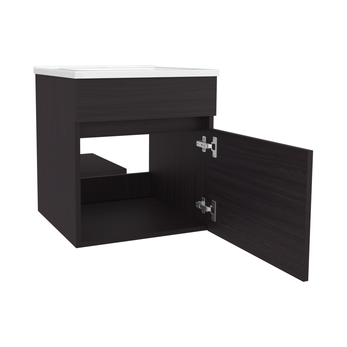 Mueble para Lavamanos Primavera Wengue 44.5x48cm Individual Flotante con Lavamanos Integrado y sin Cajones - MUEBLES PARA LAVAMANOS | Bylmo
