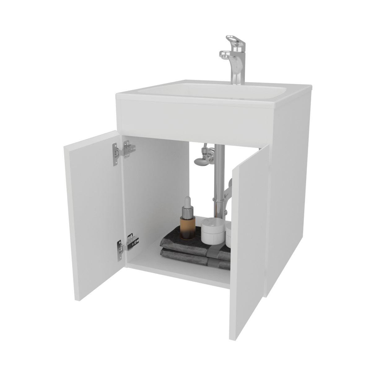 Mueble para Lavamanos Meka Blanco 45.1x53cm Individual Flotante con Lavamanos Integrado y sin Cajones - MUEBLES PARA LAVAMANOS | Bylmo